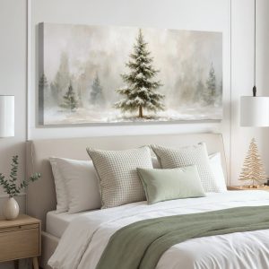Snowy Christmas Tree Christmas Wall Art suitedtosucceed